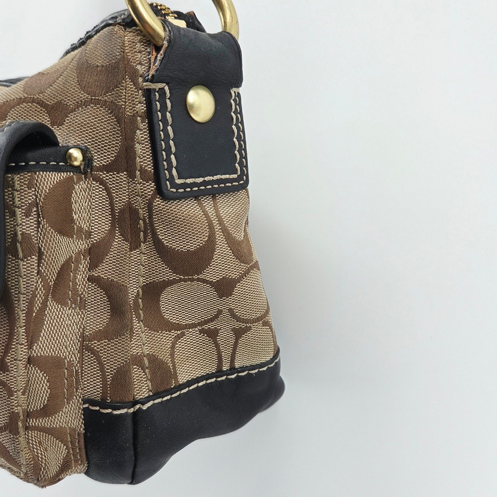 Coach F12869 Legacy Turnlock Signature Canvas Monogram Leather Bag Purse Vintage - Picture 3 of 16